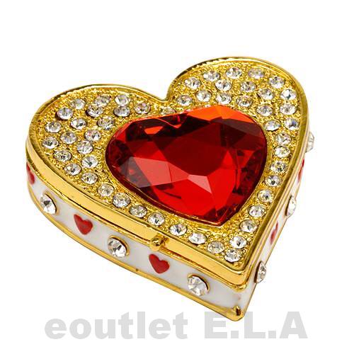 55mm CRYSTALS HEART ENAMEL JEWELLERY BOX